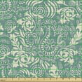 thumbnail image 2 of Floral Fabric by the Yard, Marrakech Ornament with Abstract Paisley Style Nature Inspired Motifs, Decorative Upholstery Fabric for Sofas and Home Accents, Teal and Beige by Ambesonne, 2 of 5