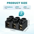thumbnail image 2 of Uxcell 2pcs Dual Row Terminal Block, 3 Positions 500V 60A Screw Terminals Strip, Cable Barrier Block Strip for Home Appliances, Electronic Circuits, Black, 2 of 6