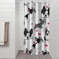 thumbnail image 2 of Pug and Love Heart Shower Curtain 36"x72" ,Bathroom Decorative Shower Curtains Set with 12 Hooks,Modern Waterproof Washable Shower Curtain, 2 of 6