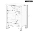 thumbnail image 2 of 24" Bathroom Vanity with Ceramic Sink, Freestanding Vanity with Flip Drawer and Storage Rack,  Solid Wood Cabinet with Adjustable Shelf and Drawers for Bathroom, Green, 2 of 9