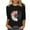 #59-Black, variant on Craaazy Women's Spring/Summer Hawaiian Print Loose Casual Round Neck 3/4 Sleeve T-Shirts Gifts