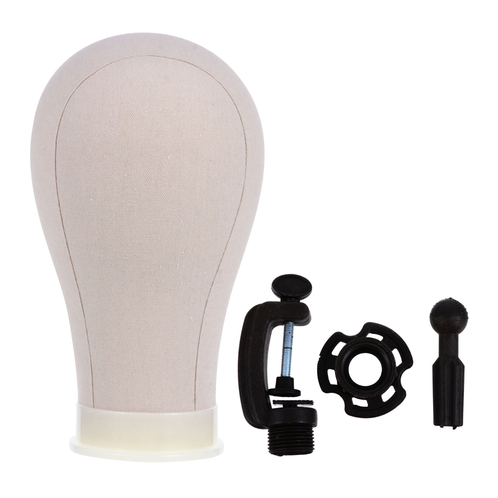 WHAMVOX 2-Pack Canvas Block Mannequin Display with Holders for Wigs, Hats, Scarves, and Accessories