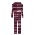 thumbnail image 4 of AUNVITO Women's Striped Hooded Tracksuit Set with Pockets, Drawstring Waist & Relaxed Fit 2-Piece Sportswear Outfit, 4 of 5
