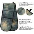 thumbnail image 2 of Yayeee Double Oven Mitt Kitchen Heat Resistant Baking 35" x7" Quilted Glove, Retro Forest, 2 of 6