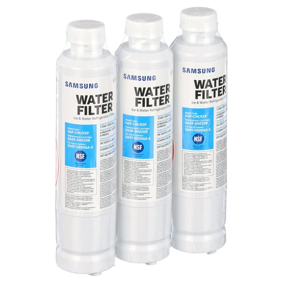 Genuine HAF-CIN Samsung Replacement Water Filter - 3 Pack, Blue and White