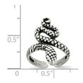 thumbnail image 2 of White Sterling Silver Ring Band Toe Antiqued Snake, Size 5, 2 of 2