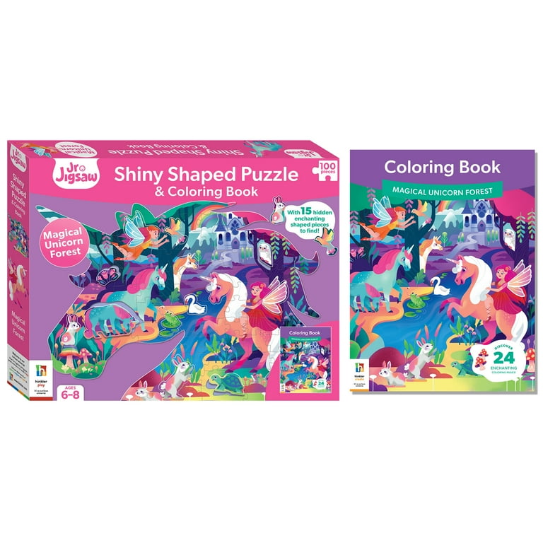 Magical Unicorns Puzzle and Colouring Book - 100 piece Magical Unicorns Puzzle and Colouring Book - 100 piece