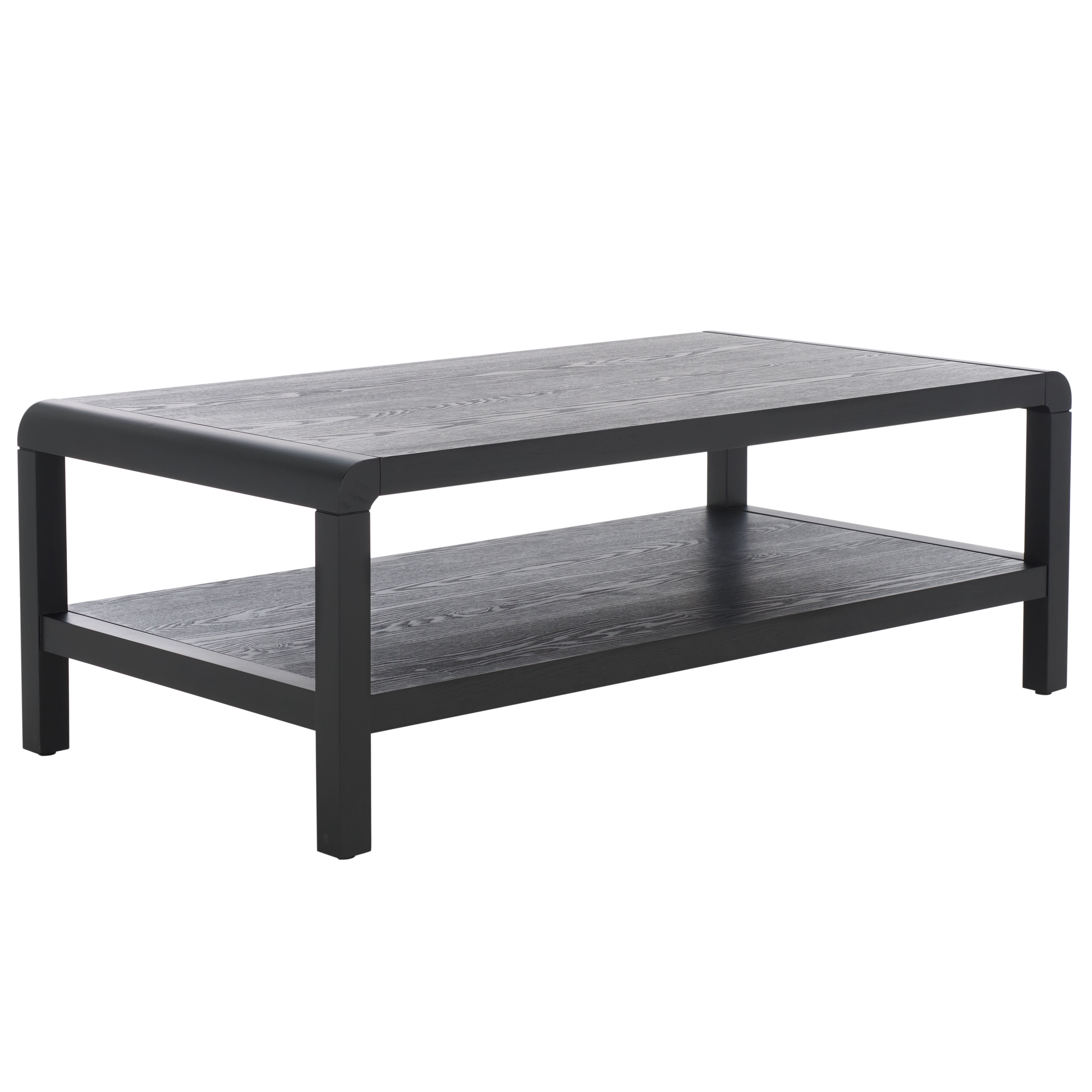 Safavieh Omara Glam 1 Shelf Pine Coffee Table, Black