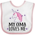 thumbnail image 3 of Inktastic My Oma Loves Me Girl Unicorn Girls Baby Bib, 3 of 4