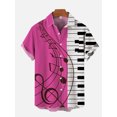 thumbnail image 2 of Nueva camisa de manga corta clásica con estampado 3D de notas musicales y elementos de arte hawaiano a la moda, camisas hawaianas de moda para hombres, estilo Harajuku, 2 of 5