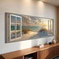 thumbnail image 2 of Beach Window Canvas Wall Art - Large Coastal Picture Landscape Canvas Prints Tropical Sea Paintings, Horizontal Summer Seascape Artwork for Living Room Bedroom, 2 of 7