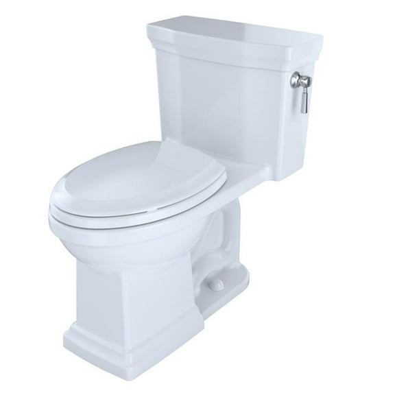 MS814224CEFRGNo.01 Promenade II Elongated 1.28 GPF Universal Height Toilet with Cefiontect & Right-Hand Trip Lever, Cotton White
