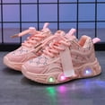 thumbnail image 5 of Cathalem Toddler Girl Sneakers Toddler Boys Girls Light Up Shoes LED Flashing Lightweight Mesh Breathable Adorable Running Sneakers (Pink,7.5), 5 of 9