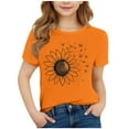 thumbnail image 2 of Spazoro Toddler Girls T-shirts, Graphic Summer Crewneck Casual Short Sleeve Tops Tee Orange Size 5-6 T, 2 of 4