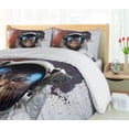 thumbnail image 5 of Ambesonne Space Cat Duvet Cover Sets, Grunge Cosmonaut Suit, 2-King, White Purple and Orange, 5 of 7