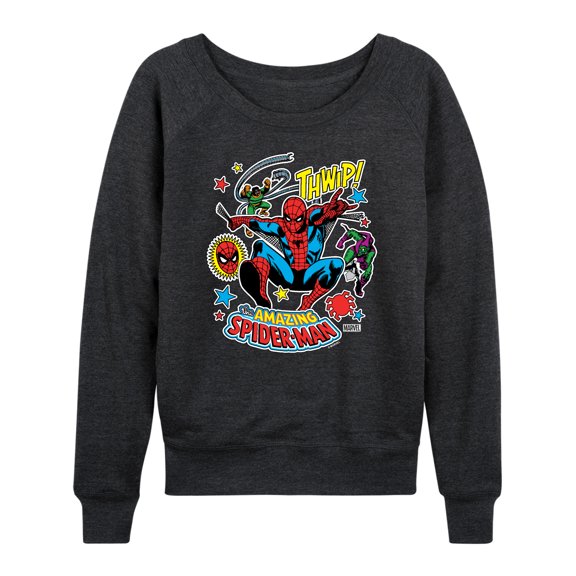 Marvel Spider-Man - Stickers Style - Ladies French Terry Pullover Sweatshirt