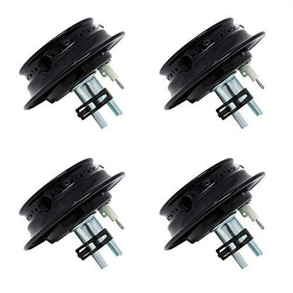Gas Range Burner Assembly for Whirlpool, Maytag, Magic Chef Replaces 74003963 12500050 3412D024-09 (4 Pieces)