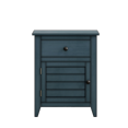 thumbnail image 4 of Antique Blue Nightstand with Drawer & Cabinet, 25" Transitional End Table for Bedroom, Space Saving Storage Side Table, 4 of 5