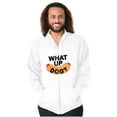 thumbnail image 5 of Funny Food Pun Joke What Up Dog Zip Up Hoodie Men's Women's Brisco Brands S, 5 of 6
