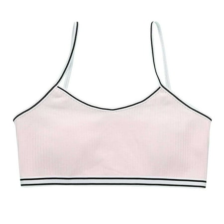 GEWSEY Sports Bras for Girls Seamless Training Bra Crop Training Bras for Girls Sports Bra Pink 12-16 Years