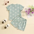 thumbnail image 4 of Toddler Baby Girl Clothes Ribbed Knit Short Sleeve T Shirt Shorts Sets Little Girl Summer Outfits Clothing Set, 4 of 4