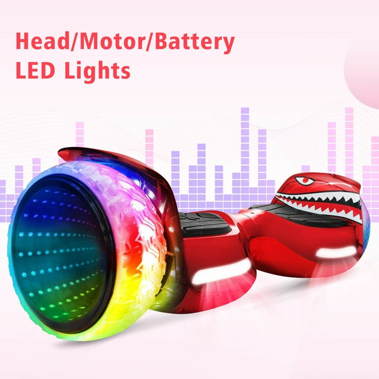 SISIGAD Hoverboard 200 Lbs. Max Weight 6 Mph Max Speed Hoverboard with LED light 6.5 Self Balancing Electric Hoverboard for Kids Adults Gifts Red Walmart