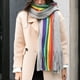 thumbnail image 5 of Minnieouse Manténgase a la moda y acogedor, bufandas gruesas a rayas femeninas, borlas, bufandas cálidas informales, cálidas y acogedoras Accesorios de disfraces, 5 of 6