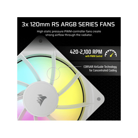 CORSAIR｜コルセア 水冷一体型CPUクーラー NAUTILUS 360 RS ARGB -White-(ホワイト) CW-9060095-WW 返品種別B