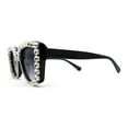 thumbnail image 4 of Super Dripping Huge Rhinestone Full Bling Cat Eye Sunglasses Black Smoke, 4 of 4
