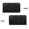 thumbnail image 3 of Leather Thin Slim Wallets for Women Men - Star Silver Glitter Clutch Card Wallet for Women Men with Zipper, 3 of 7