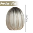 thumbnail image 3 of Short Straight Bob Wig -2025 New With Bangs,Highlight Deep Root,9.8 In Natural Synthetic Hair For Women,Heat-Resistant Daily Party Wear Chin Length(Gradient Gray White),Gold, 3 of 8
