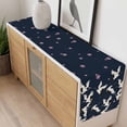 thumbnail image 3 of Pink Cherry Blossoms Table Runner - 72 Inch Long, Kitchen Dining Table Runner Dresser Scarves, Japanese Crane Navy Blue Farmhouse Decor for Coffee Tables Wedding Party Banquet, 3 of 7