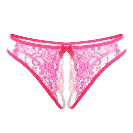 Crotchless Underwear Sexy Thong Underwear Women Hot Pink Thongs Lace Thongs for Women