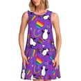 thumbnail image 1 of Disketp Rainbow Lgbt Penguin para Vestido sin Mangas para Mujeres, Vestidos de Verano para Mujeres, Casual y Holgado para la Playa, 1 of 7