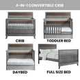 thumbnail image 3 of Soho Baby Cascade 4-in-1 Convertible Crib, Multi-Tone Gray, GreenGuard Gold Certified, 3 of 9