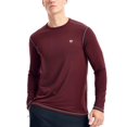 thumbnail image 1 of Zengjo Mens Base Layer Long Sleeve Shirt(Maroon,XXL), 1 of 1