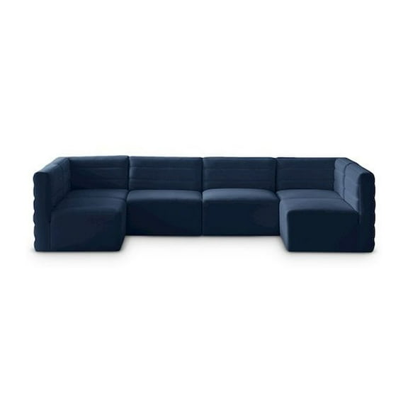Meridian Furniture Quincy Navy Velvet Modular Sectional