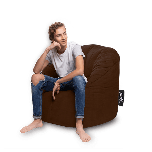 Sillón Puff Lounger Puff MX Gamuza color Chocolate