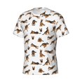 thumbnail image 3 of Yiaed German Shepherd Dog Print Mens Short Sleeve Tight Fit T-Shirt, Crewneck Casual Tee-Medium, 3 of 5