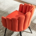 thumbnail image 5 of Side Dining Chair, Set of 2, Orange Black, Velvet, Modern Contemporary, Kitchen Room Cafe Bistro Restaurant Hospitality, 5 of 9