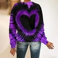 thumbnail image 5 of Jalioing Women's Sweatshirt for Valentine's Day Drop Shoulder Pullover Top Tie-Dye Print Fashion Tunics (X-Large, Purple), 5 of 6