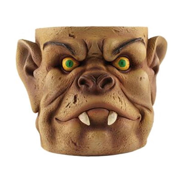 Fiudx Macetas con Diseño de Expresiones Faciales Divertidas, Maceta de Resina para Suculentas, Decoración de Escritorio, para Interior y Jardín, Ideal para Regalar, 19 X 15 Cm.