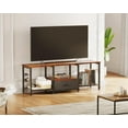 thumbnail image 2 of 47" TV Stand with Open Storage Shelves up to 55 Inch TVs, Entertainment Center with Fabric Drawers, TV Console Table with Soundbar Shelf TV Stand for Living Room Bedroom, Vintage and Black, 2 of 7