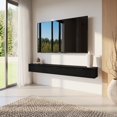thumbnail image 6 of Nexera Slim Wall-Mounted Tv Stand Fits Tv's up to 72" with 3 Storage Cabinets, Black, 6 of 9