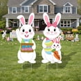 thumbnail image 2 of YIBAGA Easter Outdoor Decor, Easter Large Bunny Yard Signs w/ Metal Stakes 2Pcs, 32in Happy Easter Sign for Yard Lawn Garden Party Decor, 2 of 7