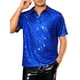 thumbnail image 5 of Polo con lentejuelas INSPIRE CHIC para hombres, camisetas de golf brillantes de manga corta para fiestas en el club, 3XL azul, 5 of 5