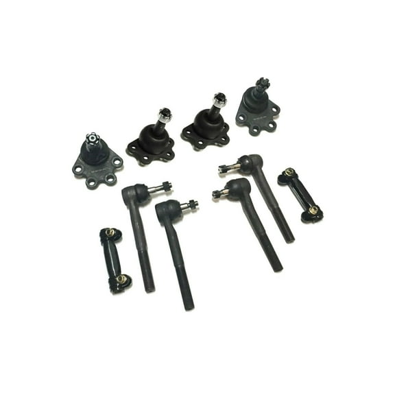 10 Pc Suspension Kit Outer & Inner Tie Rod Ends, Adjusting Sleeves, Upper & Lower Ball Joints