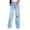 Light Blue, variant on LLYwey Womens Pull on Dress Pants Ladies Casual Trousers Solid Loose High Waisted Wide Leg Jeans with Pocket New Full Length Pants Regular Fitted Dark Blue L