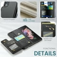thumbnail image 5 of Feishell for Samsung Galaxy Z Fold3 Case with Card Holder, Wallet Case for Women Men with RFID Blocking, Durable PU Leather Kickstand Magnetic Clasp Shockproof Phone Case,Black, 5 of 8