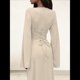 thumbnail image 4 of Vestido de Invitada de Boda para Mujer, Larga, Ajustado, de Punto Acanalado, Maxivestido Formal de Otoño Albaricoque XL, 4 of 9
